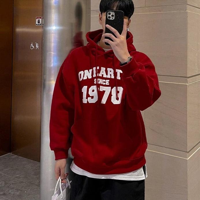 OH 1978 Text Drawstring Hoodie-korean-fashion-Hoodie-OH Atelier-OH Garments