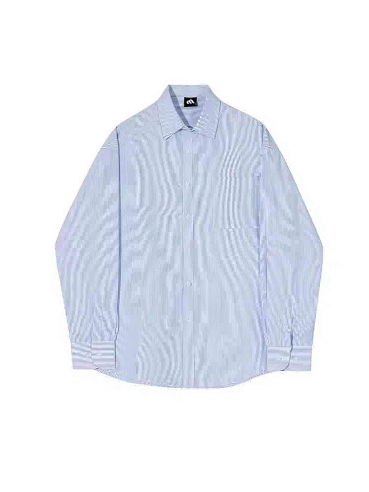 OH Banker Stripe Buttoned Shirt-korean-fashion-Shirt-OH Atelier-OH Garments