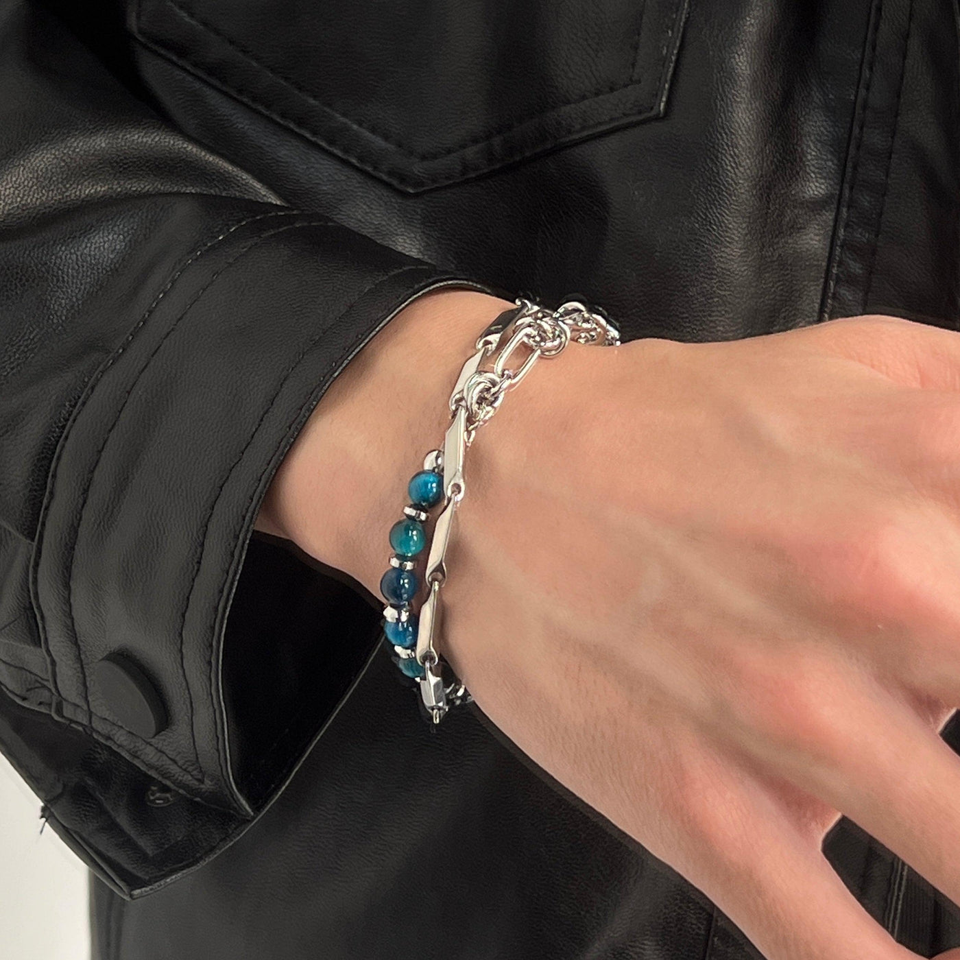 OH Blue Stones Layered Bracelet-korean-fashion-Bracelet-OH Atelier-OH Garments