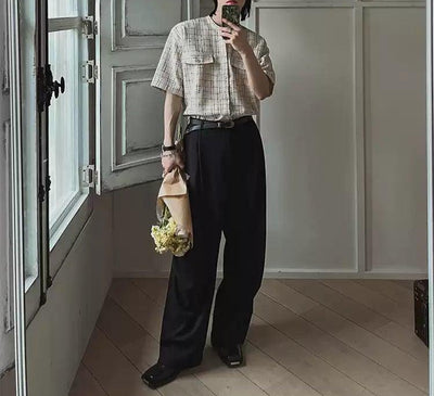 OH Breast Pocket Textured Shirt-korean-fashion-Shirt-OH Atelier-OH Garments