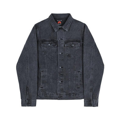 OH Breast Pocket Washed Denim Jacket-korean-fashion-Jacket-OH Atelier-OH Garments