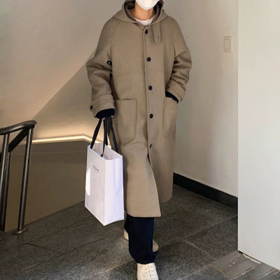 OH Buttoned Hooded Long Coat-korean-fashion-Long Coat-OH Atelier-OH Garments