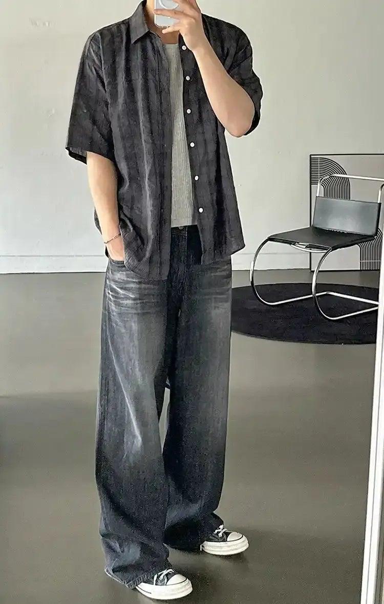 OH Casual Plaid Short Sleeve Shirt-korean-fashion-Shirt-OH Atelier-OH Garments