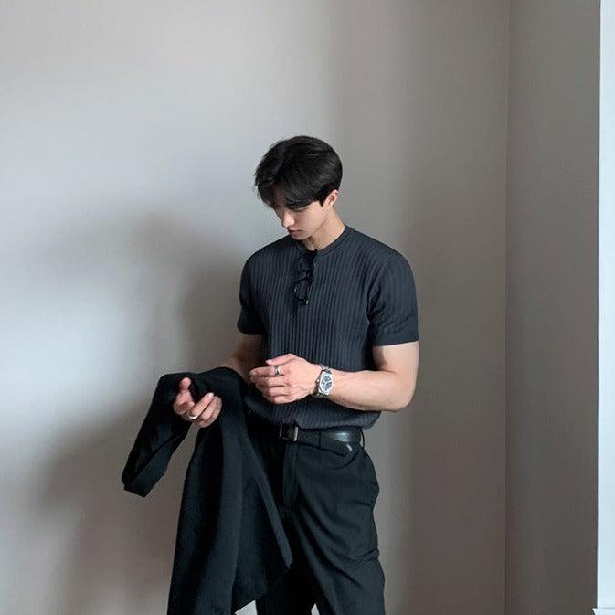 OH Classic Ribbed Knit T-Shirt-korean-fashion-T-Shirt-OH Atelier-OH Garments