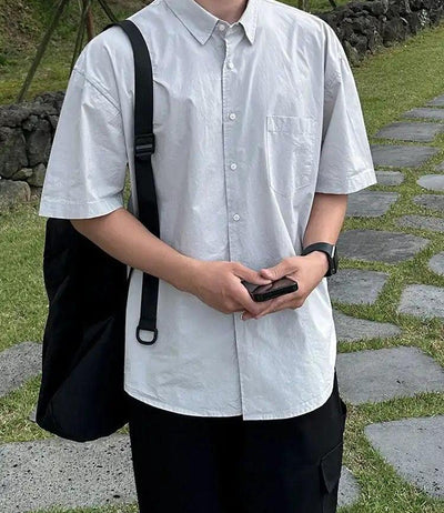 OH Clean Fit Buttoned Shirt-korean-fashion-Shirt-OH Atelier-OH Garments