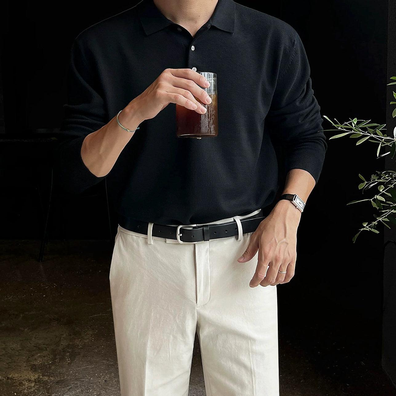 OH Clean Fit Knitted Polo-korean-fashion-Polo-OH Atelier-OH Garments