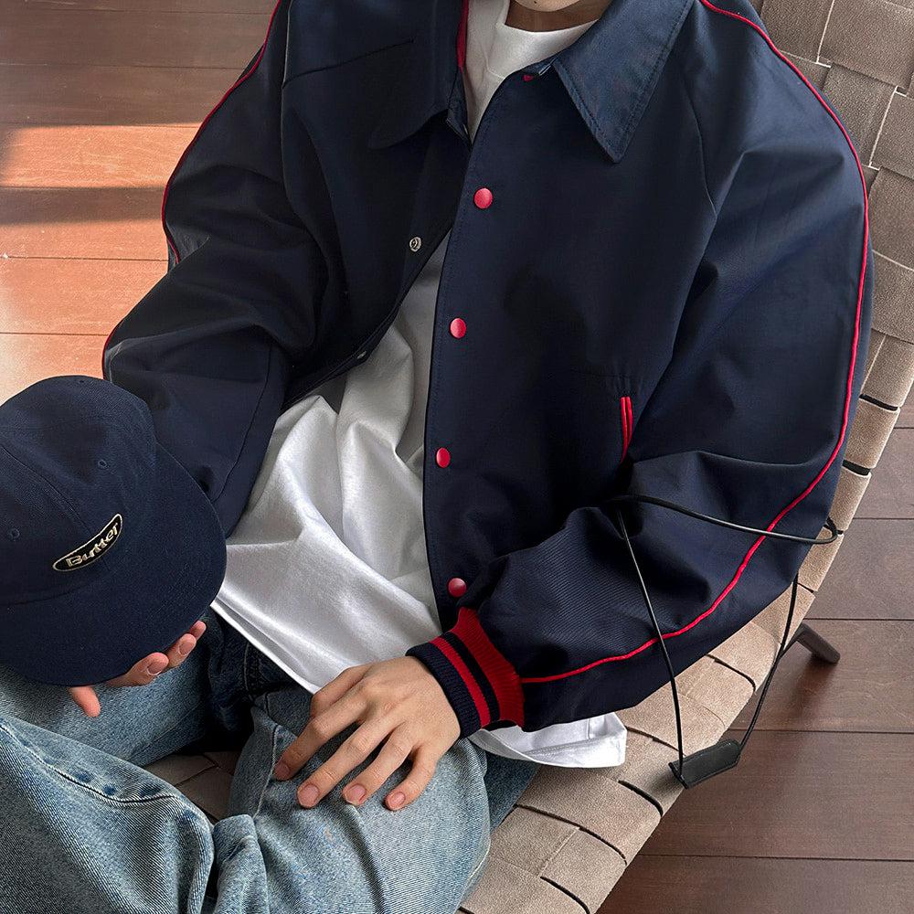 OH Contrast Detail Varsity Jacket-korean-fashion-Jacket-OH Atelier-OH Garments