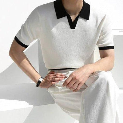 OH Contrast Edge Knit Polo-korean-fashion-Polo-OH Atelier-OH Garments