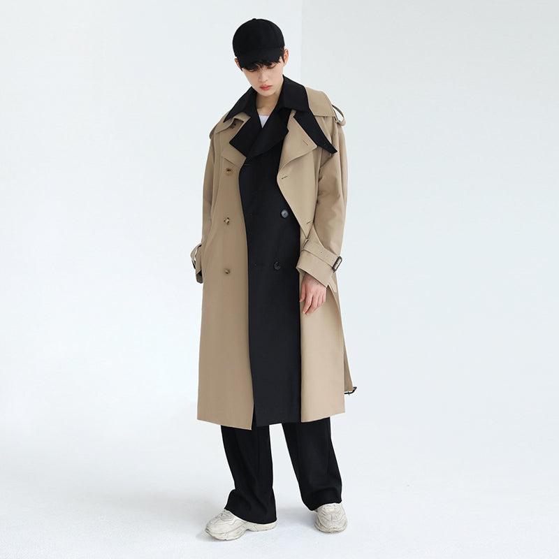 OH Contrast Layer Trench Coat-korean-fashion-Long Coat-OH Atelier-OH Garments