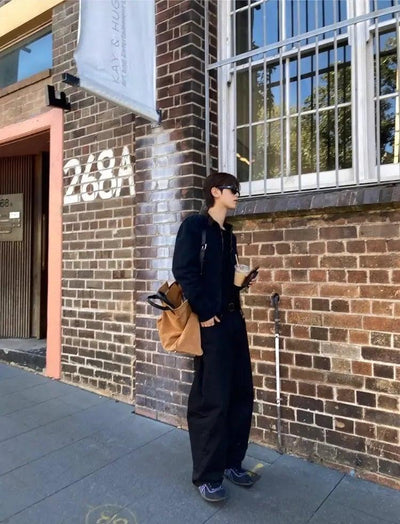 OH Contrast Stand Collar Zipped Jacket-korean-fashion-Jacket-OH Atelier-OH Garments