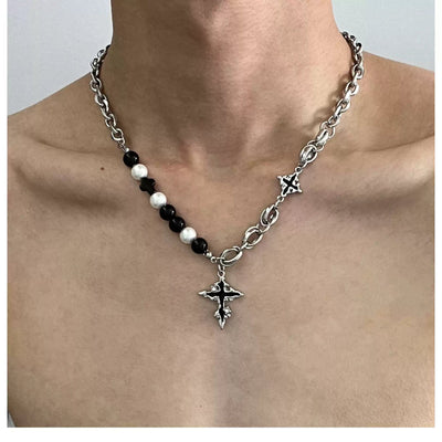 OH Cross Pendant Necklace-korean-fashion-Necklace-OH Atelier-OH Garments