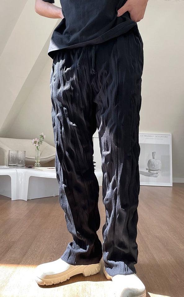 OH Crumpled Texture Drawstring Pants-korean-fashion-Pants-OH Atelier-OH Garments