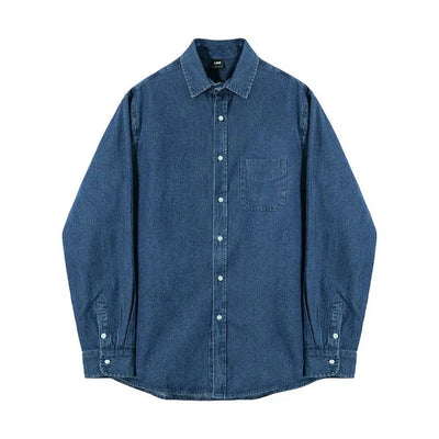 OH Denim Buttoned Classic Shirt-korean-fashion-Shirt-OH Atelier-OH Garments