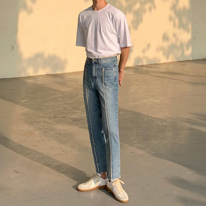 OH Distressed Seam Jeans-korean-fashion-Jeans-OH Atelier-OH Garments