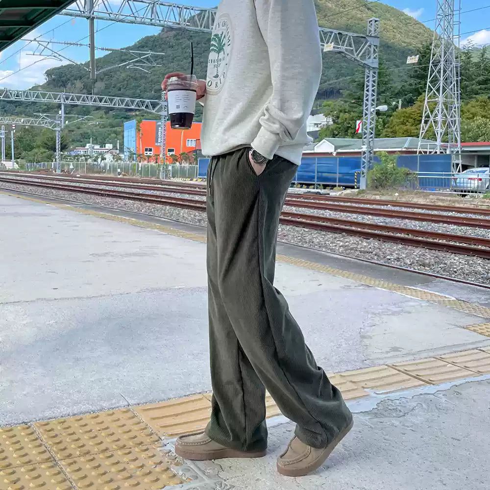 OH Drapey Drawstring Corduroy Pants-korean-fashion-Pants-OH Atelier-OH Garments