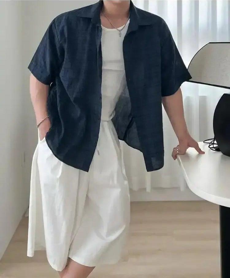 OH Drawcord Wide Mid-Length Shorts-korean-fashion-Shorts-OH Atelier-OH Garments
