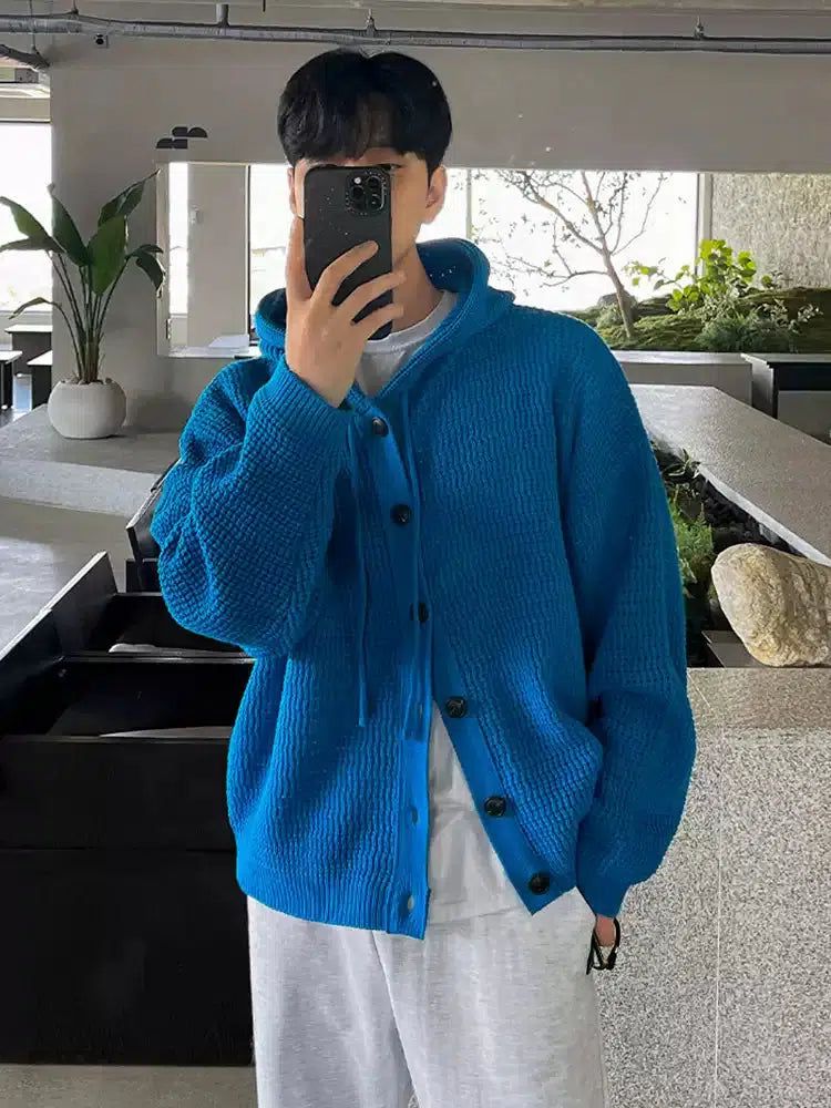 OH Drawstring Button-Up Knit Jacket-korean-fashion-Jacket-OH Atelier-OH Garments