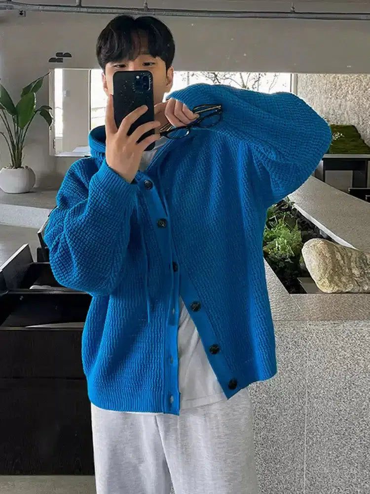 OH Drawstring Button-Up Knit Jacket-korean-fashion-Jacket-OH Atelier-OH Garments