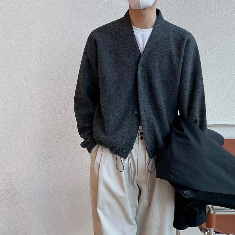 OH Drawstring Hem Knit Cardigan-korean-fashion-Cardigan-OH Atelier-OH Garments