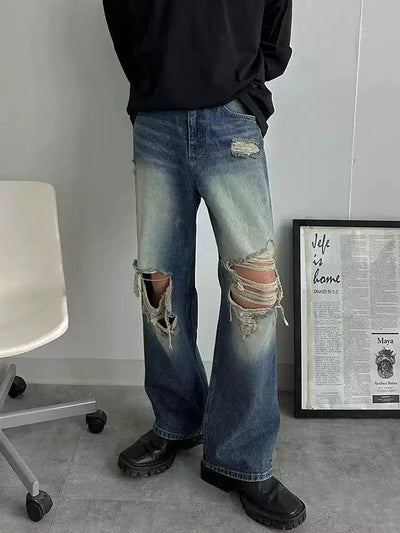 OH Faded Wash Ripped Jeans-korean-fashion-Jeans-OH Atelier-OH Garments