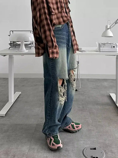 OH Faded Wash Ripped Jeans-korean-fashion-Jeans-OH Atelier-OH Garments