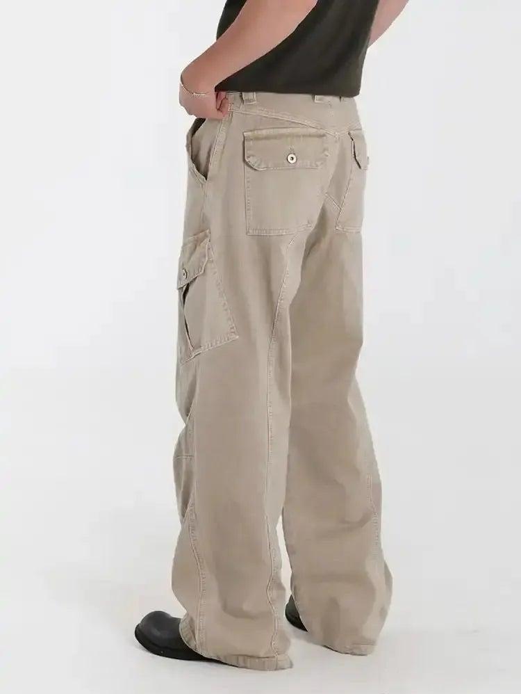 OH Faded Washed Straight Cargo Pants-korean-fashion-Pants-OH Atelier-OH Garments