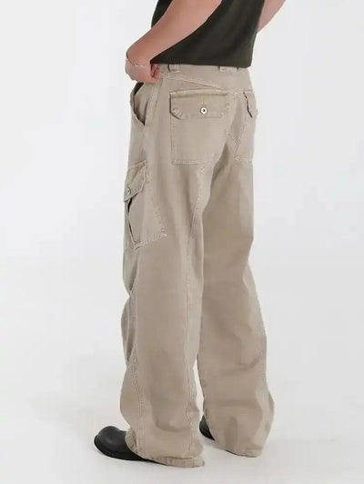 OH Faded Washed Straight Cargo Pants-korean-fashion-Pants-OH Atelier-OH Garments