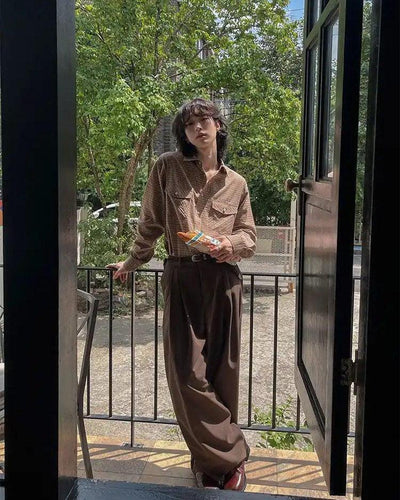 OH Fold Pleats Straight Leg Trousers-korean-fashion-Trousers-OH Atelier-OH Garments