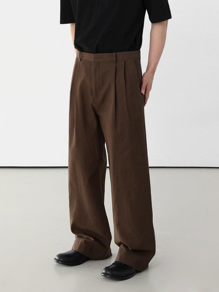 OH Fold Pleats Wide Trousers-korean-fashion-Trousers-OH Atelier-OH Garments