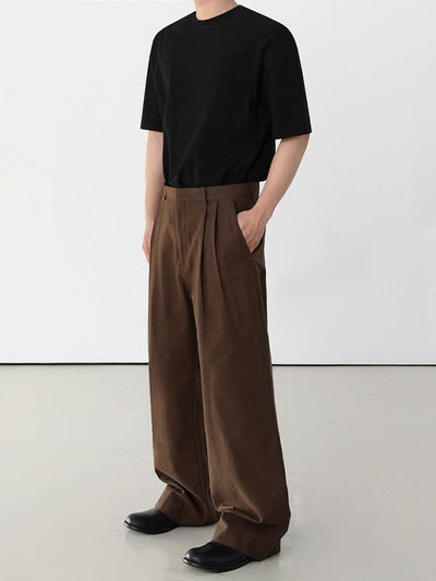 OH Fold Pleats Wide Trousers-korean-fashion-Trousers-OH Atelier-OH Garments