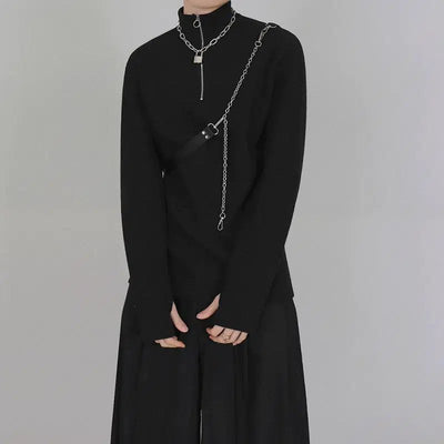 OH Half-Zipped Relaxed Fit Turtleneck-korean-fashion-Turtleneck-OH Atelier-OH Garments