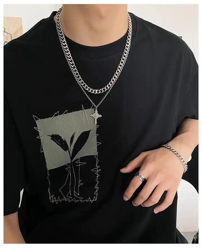 OH Layered Cross Pendant Necklace-korean-fashion-Necklace-OH Atelier-OH Garments