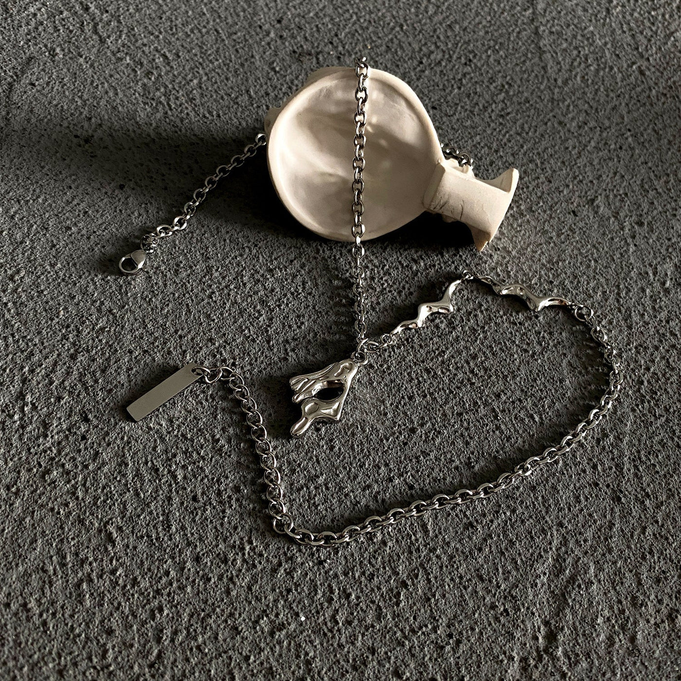 OH Melted Pendant Chain Necklace-korean-fashion-Necklace-OH Atelier-OH Garments