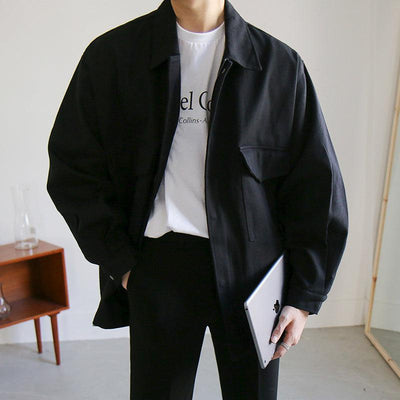 OH Minimal Chore Flap Pocket Jacket-korean-fashion-Jacket-OH Atelier-OH Garments