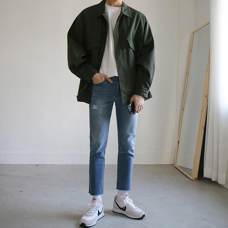 OH Minimal Chore Flap Pocket Jacket-korean-fashion-Jacket-OH Atelier-OH Garments