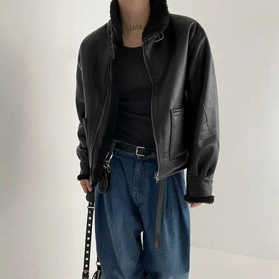 OH Motorcycle PU Leather Jacket-korean-fashion-Jacket-OH Atelier-OH Garments