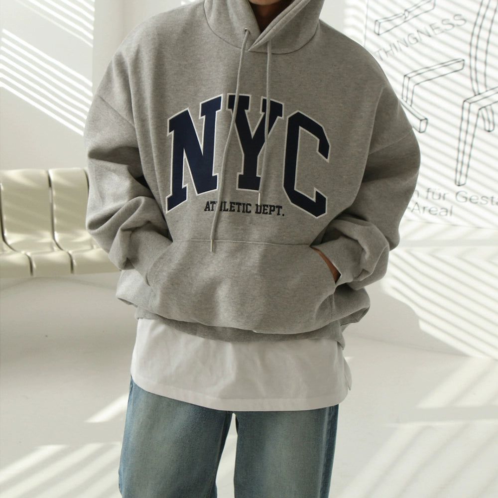 OH NYC Text Drawstring Hoodie-korean-fashion-Hoodie-OH Atelier-OH Garments