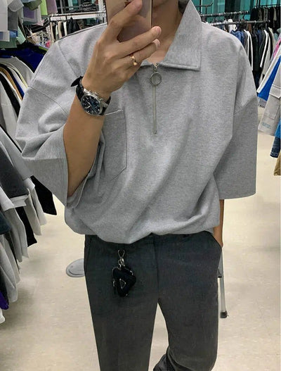 OH Oversized Half-Zip Polo-korean-fashion-Polo-OH Atelier-OH Garments