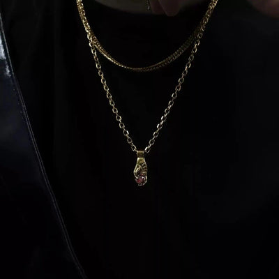 OH Palm Gem Pendant Necklace-korean-fashion-Necklace-OH Atelier-OH Garments