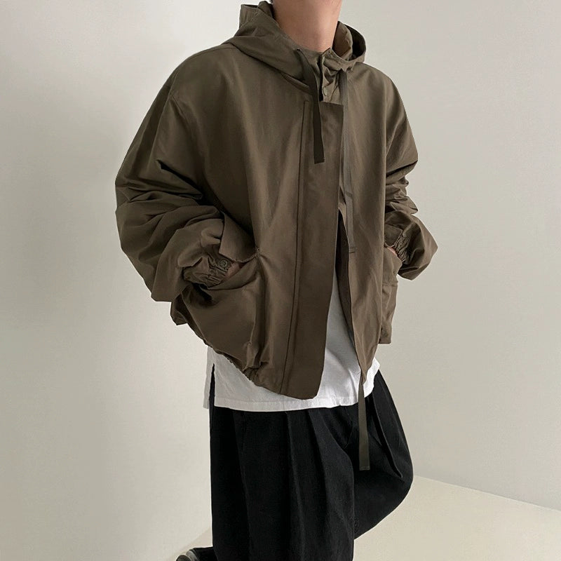 OH Ruched Hem Hooded Jacket-korean-fashion-Jacket-OH Atelier-OH Garments