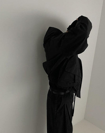 OH Ruched Hem Hooded Jacket-korean-fashion-Jacket-OH Atelier-OH Garments