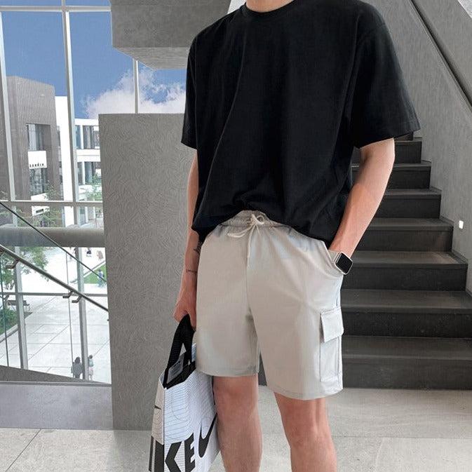 OH Side Flap Pocket Drawstring Shorts-korean-fashion-Shorts-OH Atelier-OH Garments