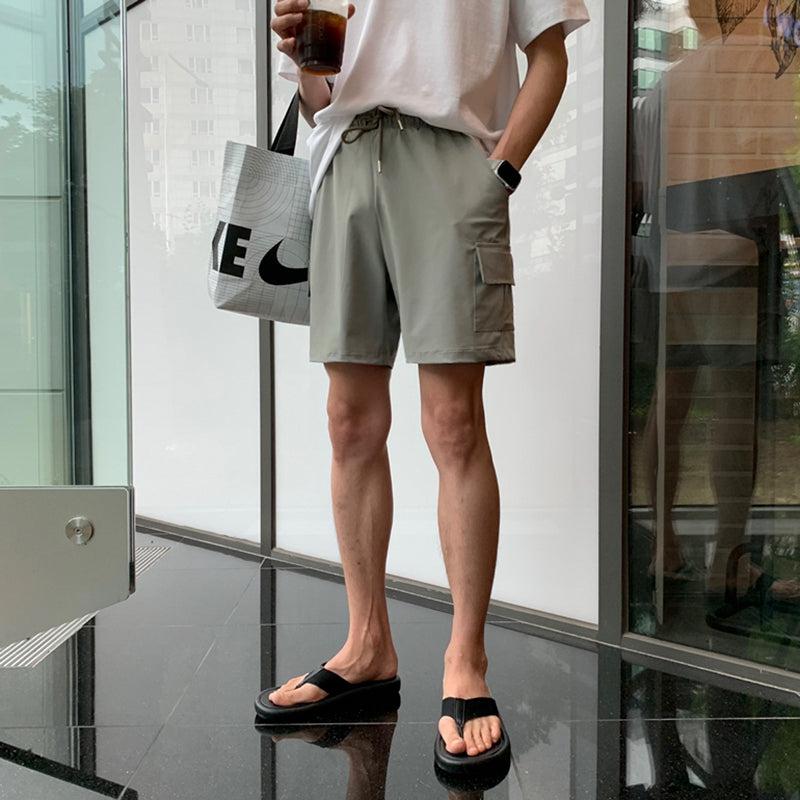 OH Side Flap Pocket Drawstring Shorts-korean-fashion-Shorts-OH Atelier-OH Garments