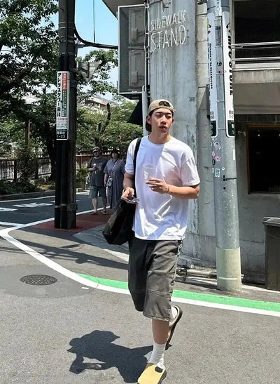 OH Slant Pocket Mid-Length Denim Shorts-korean-fashion-Shorts-OH Atelier-OH Garments