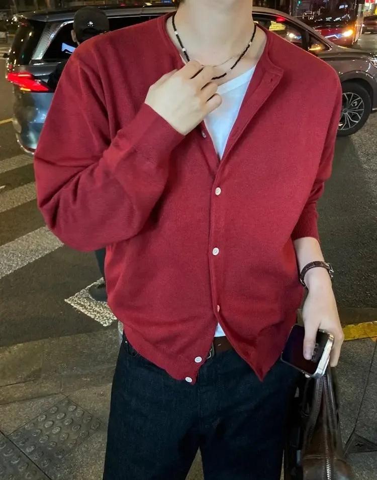 OH Solid Color Buttoned Cardigan-korean-fashion-Sweater-OH Atelier-OH Garments