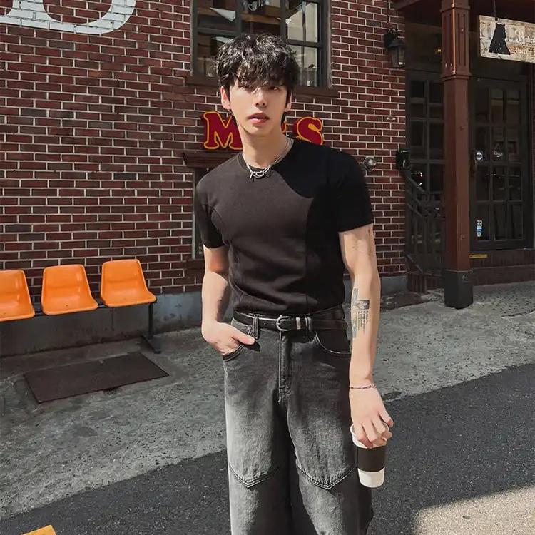 OH Structured Slim Fit T-Shirt-korean-fashion-T-Shirt-OH Atelier-OH Garments