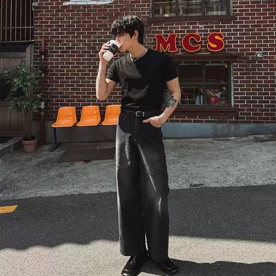 OH Structured Slim Fit T-Shirt-korean-fashion-T-Shirt-OH Atelier-OH Garments