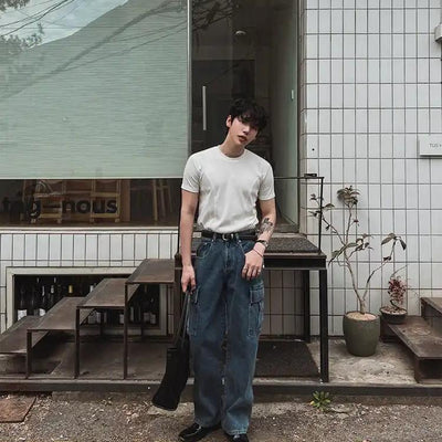 OH Structured Slim Fit T-Shirt-korean-fashion-T-Shirt-OH Atelier-OH Garments