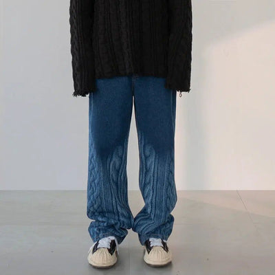 OH Textured Wave Jeans-korean-fashion-Jeans-OH Atelier-OH Garments