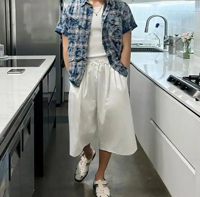 OH Tie-Dyed Plaid Shirt-korean-fashion-Shirt-OH Atelier-OH Garments